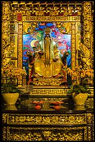 Confuscian figure on altar, Wen Wu temple. Sun Moon Lake, Taiwan (color)