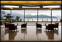 Lakeside hotel lobby. Sun Moon Lake, Taiwan (color)