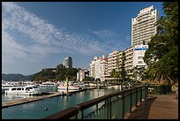 Harbor and waterfront, Sun Moon Lake Village. Sun Moon Lake, Taiwan ( color)