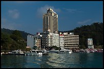 Shueishe Village seen from the lake. Sun Moon Lake, Taiwan (color)