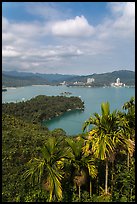 Shueishe Village across lake. Sun Moon Lake, Taiwan (color)