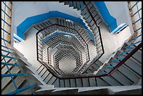 Staircase inside Tsen Pagoda tower. Sun Moon Lake, Taiwan ( color)