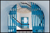 Tsen Pagoda staircase seen through door. Sun Moon Lake, Taiwan (color)