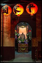 Lanterns and altar, Matsu Temple. Lukang, Taiwan ( color)