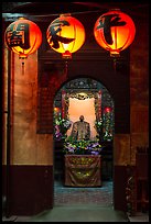 Lanterns and altar, Matsu Temple. Lukang, Taiwan (color)