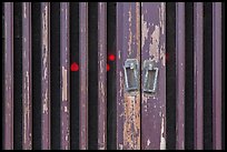 Red lights seen through door. Lukang, Taiwan ( color)