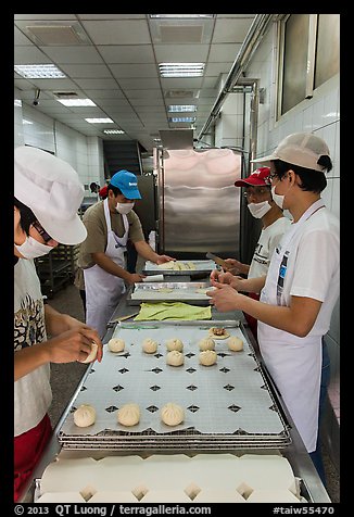 Workers in dumpling bakery. Lukang, Taiwan