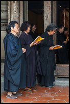 Women during buddhist ceremony, Longshan Temple. Lukang, Taiwan (color)