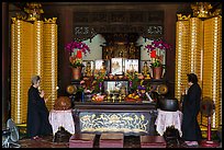 Main hall altar during buddhist service, Longshan Temple. Lukang, Taiwan (color)