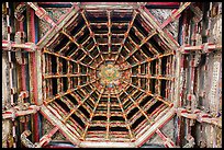Intricate wooden plafond ceiling, Longshan Temple. Lukang, Taiwan ( color)