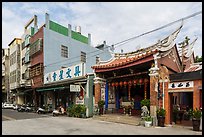 Street with small temple. Lukang, Taiwan (color)