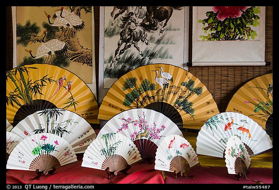 Fans and paintings. Lukang, Taiwan