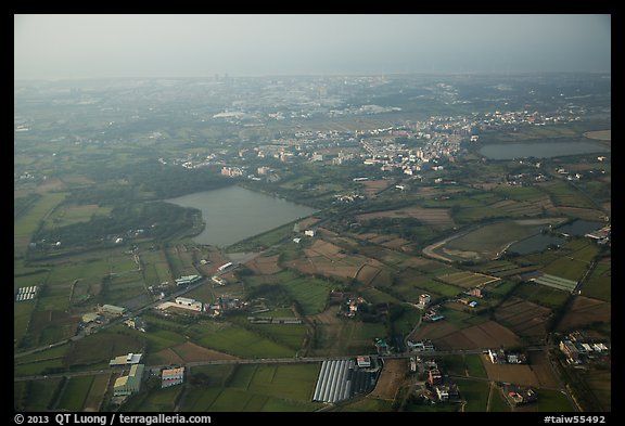 Aerial view of developped countryside. Taiwan