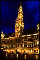 Town hall, Grand Place, dusk. Brussels, Belgium