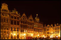 Guildhalls at night, Grand Place. Brussels, Belgium