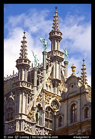 Roof of King's house, Grand Place. Brussels, Belgium (color)