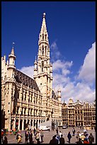 Grand Place and town hall. Brussels, Belgium (color)