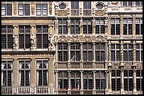 Detail of guild house facades. Brussels, Belgium