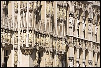 Detail of the gothic town hall facade. Brussels, Belgium (color)