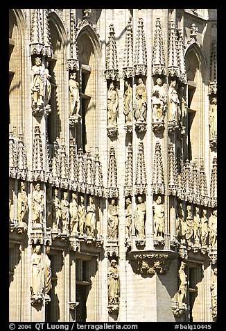 Detail of the gothic town hall. Brussels, Belgium