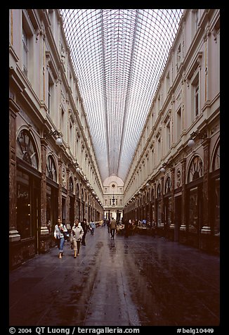 Galeries St Hubert, Europe's first shopping arcade, built in 1846. Brussels, Belgium (color)