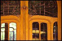 Detail of Art Nouveau door of Hotel Solvay. Brussels, Belgium (color)