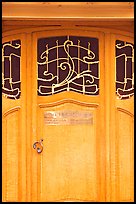 Door of Horta Museum in Art Nouveau style. Brussels, Belgium ( color)