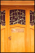 Door of Horta Museum in Art Nouveau style. Brussels, Belgium