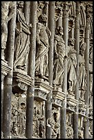 Carvings outside of Notre Dame Cathedral. Tournai, Belgium