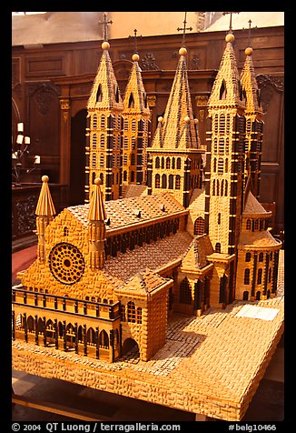 Model of Notre Dame Cathedral. Tournai, Belgium