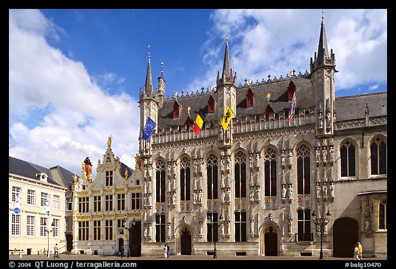 Gothic Town hall. Bruges, Belgium