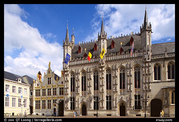 Gothic Town hall. Bruges, Belgium (color)