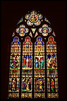 Glass stained window in the Basilica of Holy Blood. Bruges, Belgium ( color)
