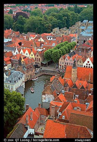Canals and rooftops. Bruges, Belgium