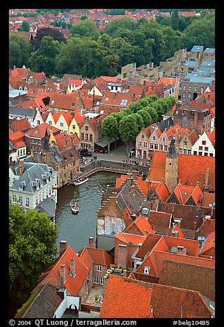 Canals and rooftops. Bruges, Belgium (color)