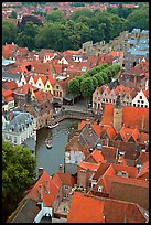 Canals and rooftops. Bruges, Belgium