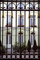 Palace and forged metal gates. Bruges, Belgium ( color)