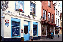 Street with chocolate shop. Bruges, Belgium (color)