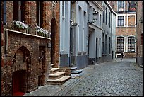 Coblestone street. Bruges, Belgium