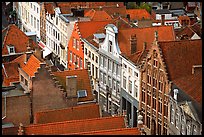 Red tile rooftops and facades. Bruges, Belgium