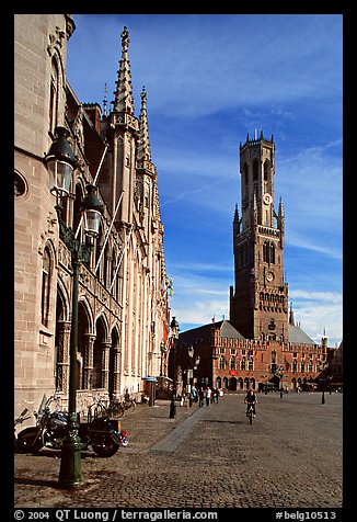 Belfry and Provinciaal Hof. Bruges, Belgium (color)