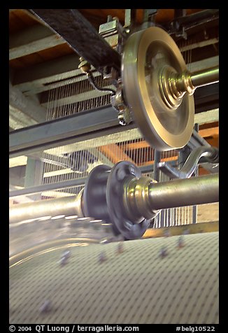 Wheels of the carillon in motion. Bruges, Belgium (color)