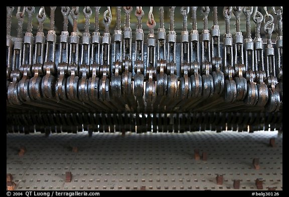 Carillon mechanism, beffroi. Bruges, Belgium (color)