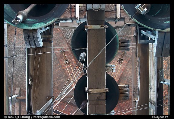 Bells of the Carillon, belfry. Bruges, Belgium (color)