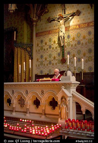 Priest during the Holy Blood liturgy. Bruges, Belgium (color)