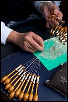 Hands of a lacemaker at work. Bruges, Belgium ( color)