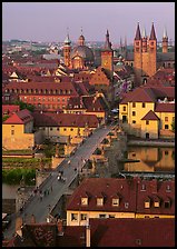 Alte Mainbrucke and Neumunsterkirche. Wurzburg, Bavaria, Germany (color)