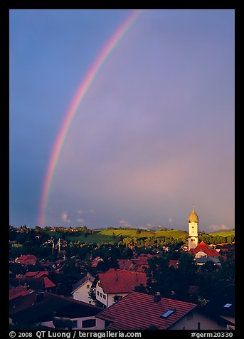 Rainbow over Nesselwang. Bavaria, Germany