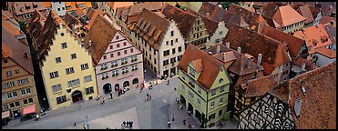 Medieval town of Rothenburg. Rothenburg ob der Tauber, Bavaria, Germany (Panoramic color)