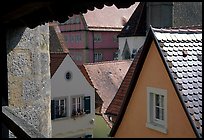 Rooftops seen from the Ramparts. Rothenburg ob der Tauber, Bavaria, Germany